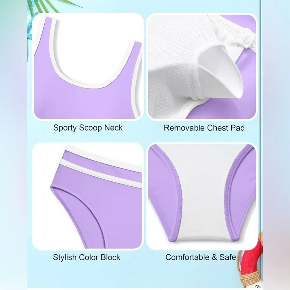 Girl Double Strap High Waist Sporty bikini top ,Cover Up  n Short Set like new